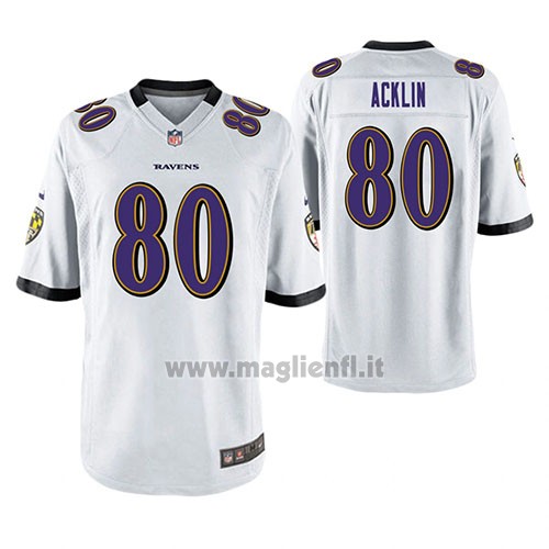 Maglia NFL Game Baltimore Ravens Jaleon Acklin Bianco